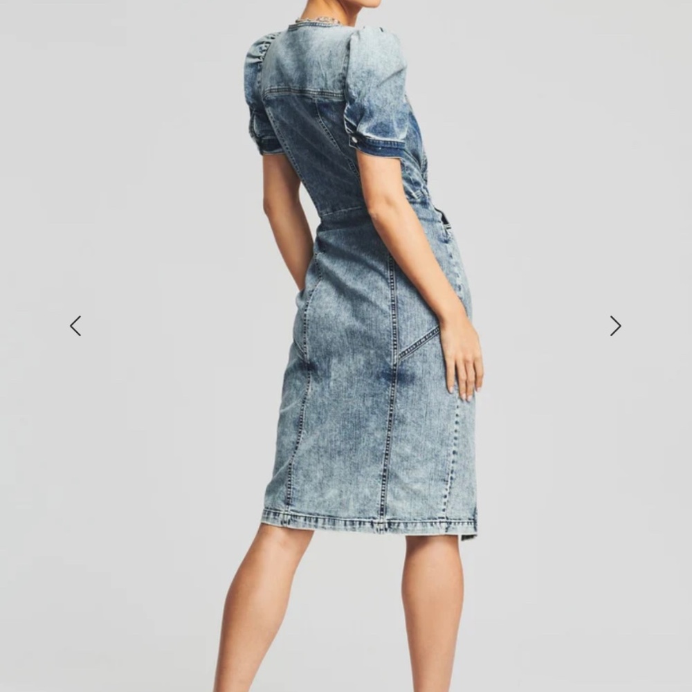 RETROFETE Zelda Denim Wrap Dress Size XS/NWT Retail $545 - Picture 2 of 5